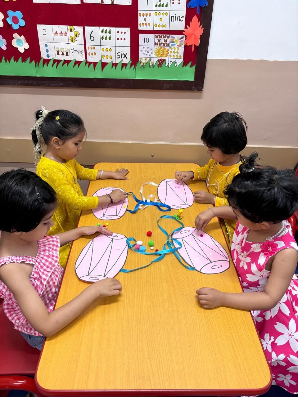 TLS Rohtak students taking part in Baisakhi craft activities