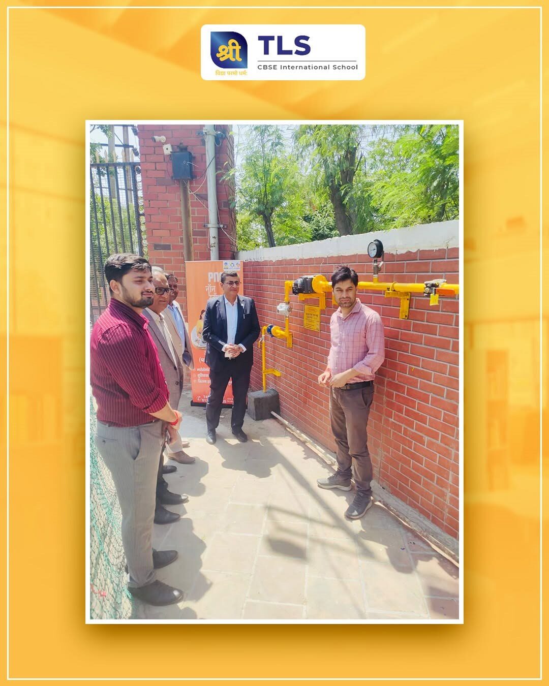 BPCL representatives and TLS Rohtak staff at the campus PNG connection point