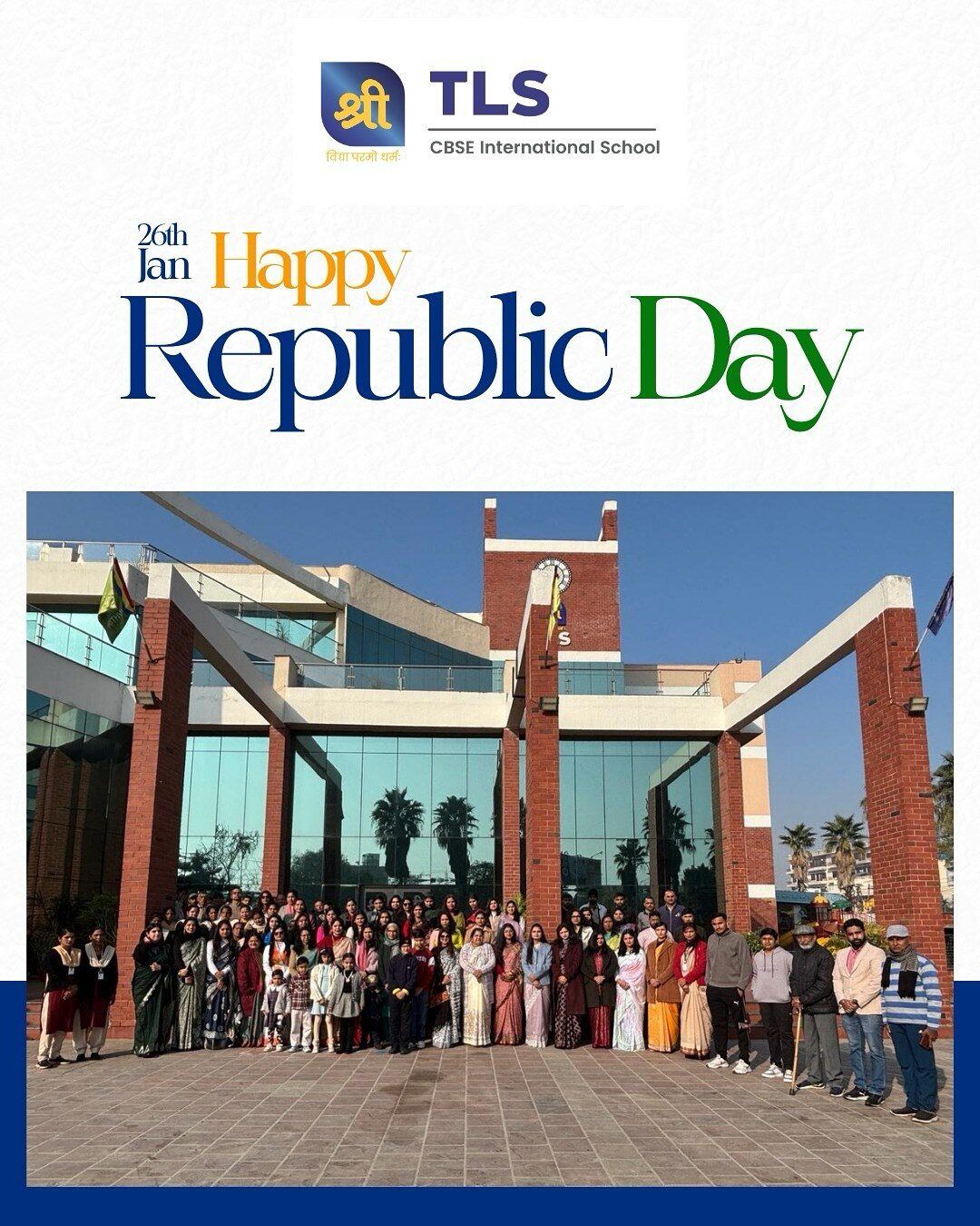 TLS Rohtak staff and students gathered on campus for the Republic Day celebration