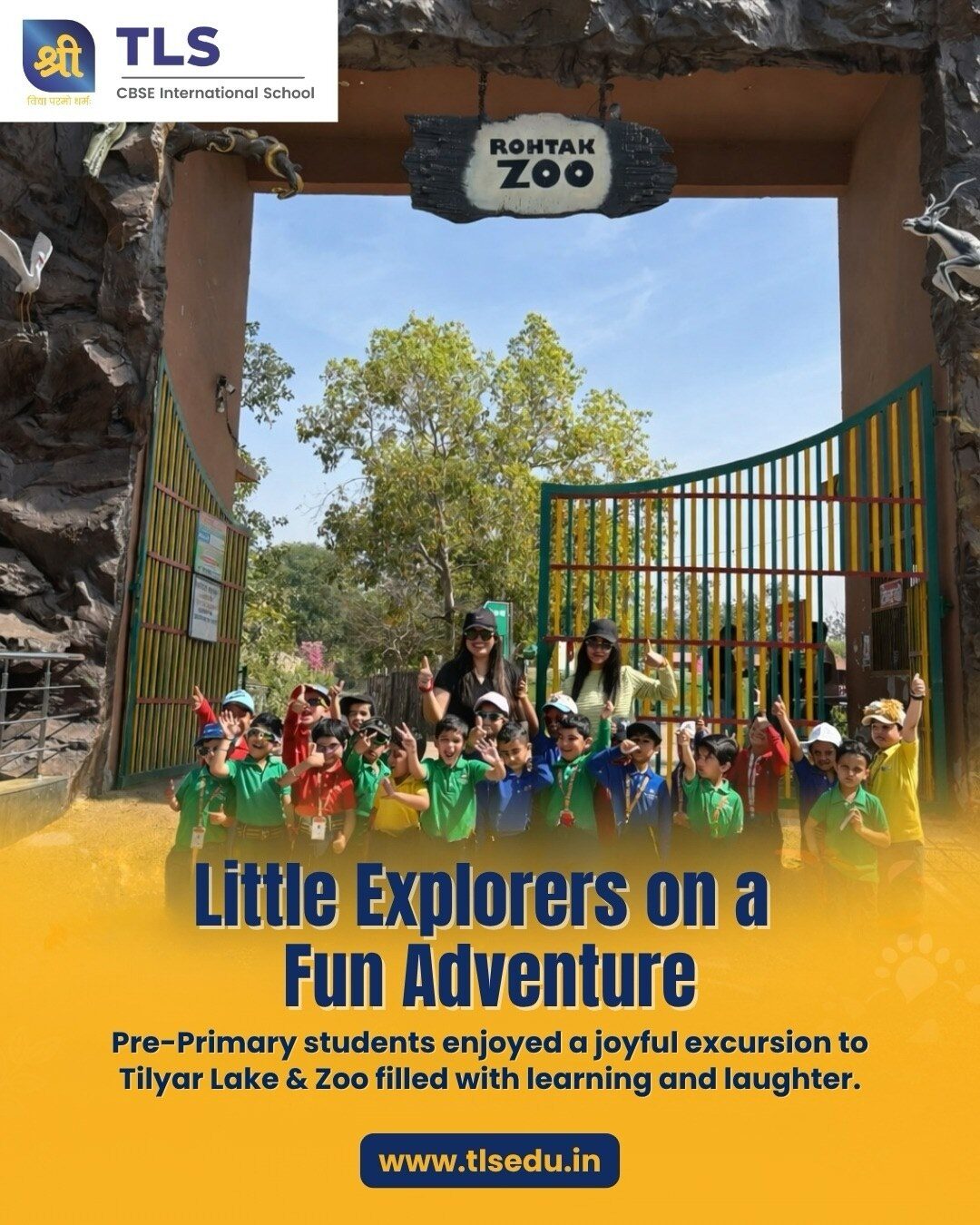 TLS Rohtak Nursery, LKG and UKG students on their excursion to Tilyar Lake